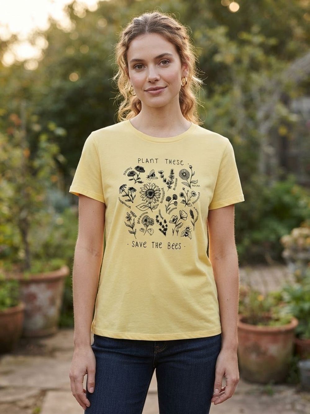 BUTTER Yellow Save The Bees Yellow Graphic Tee